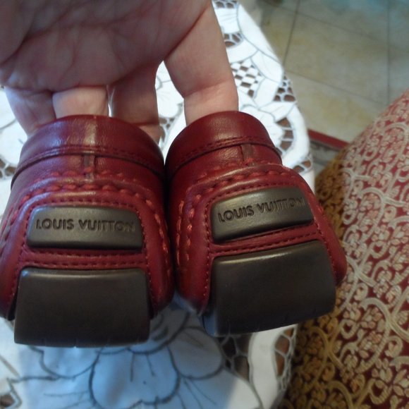 Louis Vuitton Burgundy Calf Leather Woman's Loafers Size 7B - Picture 10 of 16